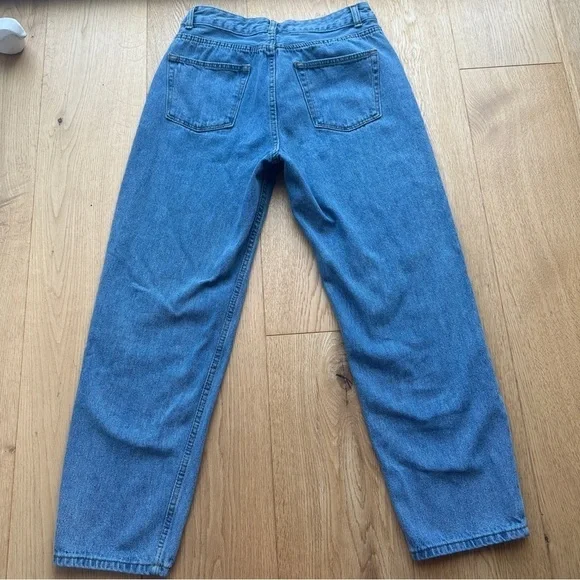 CRISS CROSS BUTTON FRONT MID RISE JEANS - M - Picture 14 of 14